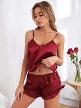Florea ~ Silk Cami With Shorts ~ Maroon
