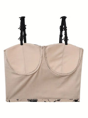 Florea - Camisole Floral Bra Flower Strap - Cream