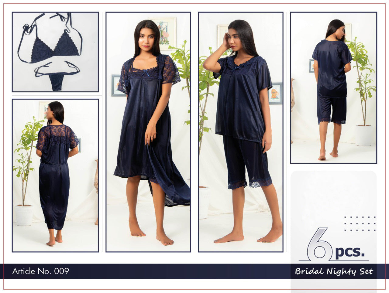Florea - 6 Pcs Nighty Set - 009