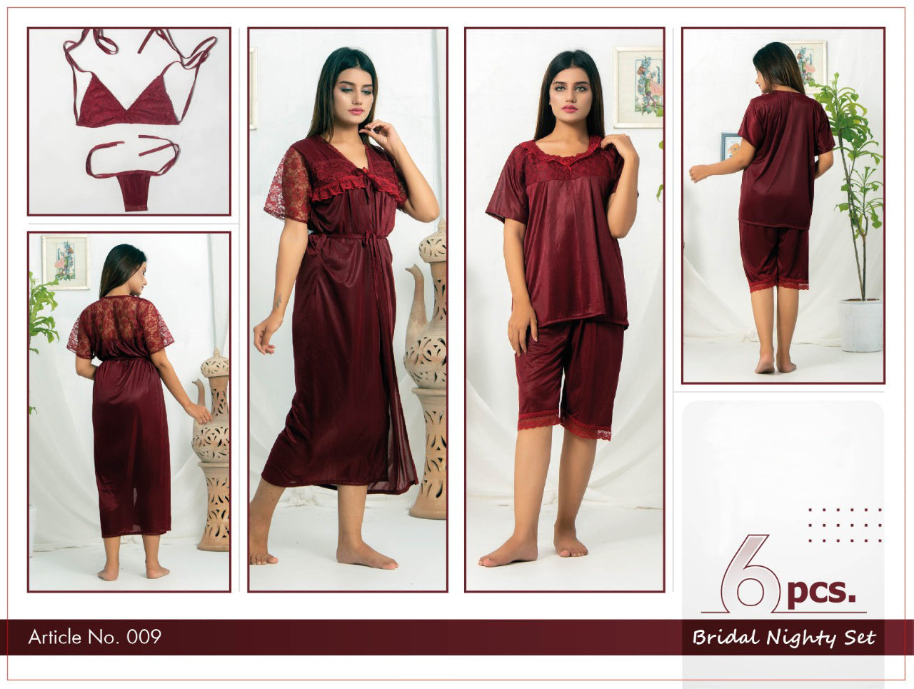 Florea - 6 Pcs Nighty Set - 009