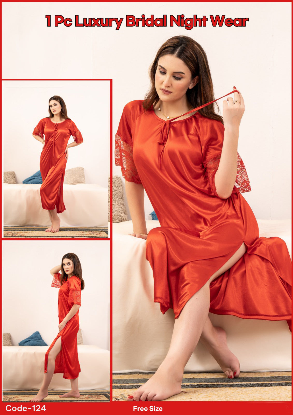 Florea - 1 Pcs Silk Gown - 124