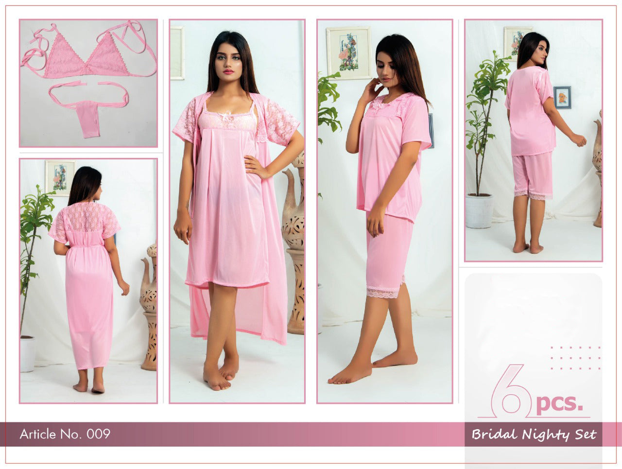 Florea - 6 Pcs Nighty Set - 009