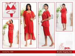 Florea - 6 Pcs Nighty Set - 009