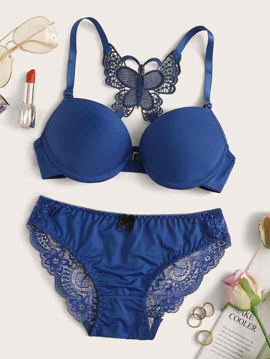 Florea - Butterfly  Front lock Bra panty set