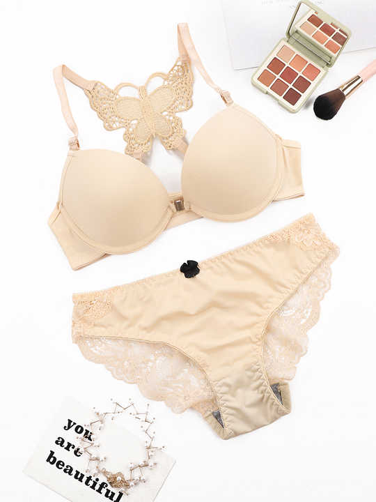 Florea - Butterfly  Front lock Bra panty set