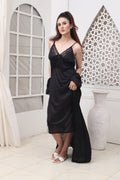 Florea - 2 PCS LONG SLIT SILK NIGHTY SET 120 - Free Size