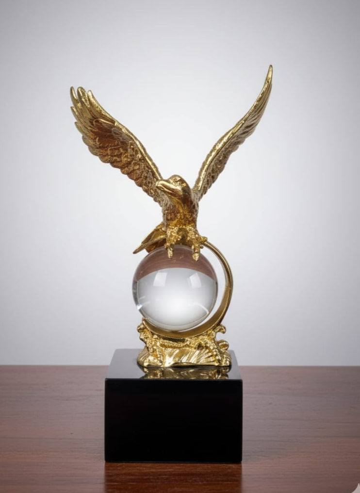Ceramic eagle decoration with Crystal ball