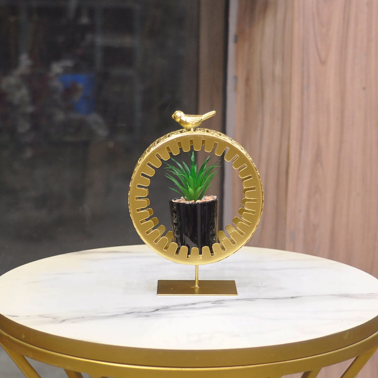 Metallic Gloden Plant Holder