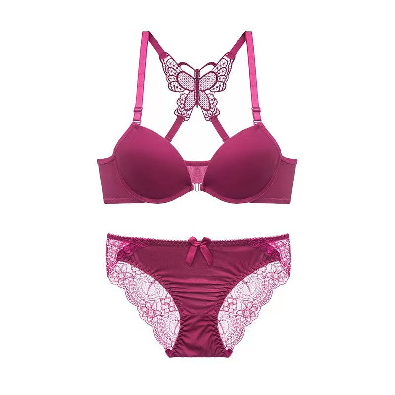 Florea - Butterfly  Front lock Bra panty set