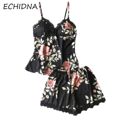 Florea Sleepwear Set Padded Lace Trim Elastic Shorts| 7021