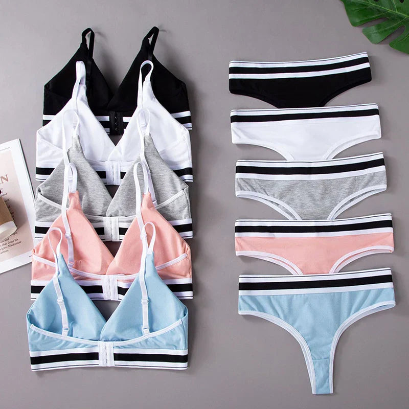 Florea - Seamless Sports Bra and Thong Set Free Size - White