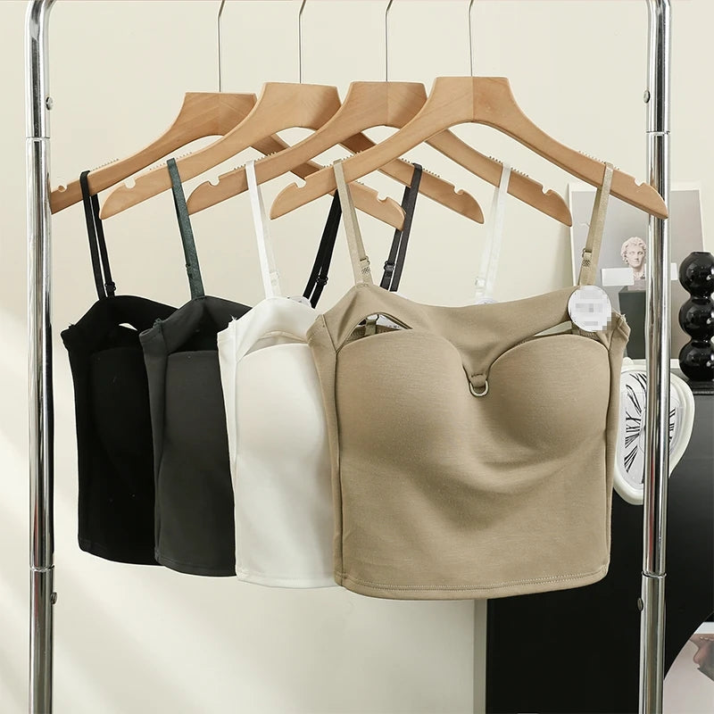 Florea -  Front Buckle Push-Up Camisole - Grey